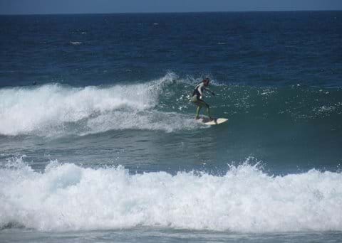 Surfing near villa